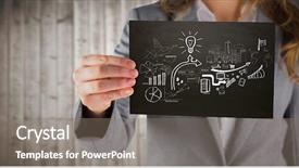  Presentation with wood panel - Presentation theme enhanced with card showing white business doodle background and a gray colored foreground