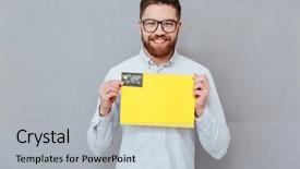  Presentation with blank - PPT layouts consisting of card standing over grey background background and a light gray colored foreground