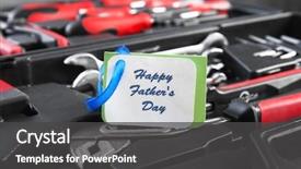  Presentation with text box - Amazing presentation design having card with text happy father' backdrop and a  colored foreground