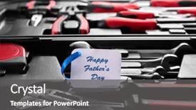  Presentation with text box - Presentation design with card with text happy father' background and a dark gray colored foreground