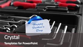  Presentation with text box - Slide set having card with text happy father' background and a  colored foreground