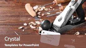  Presentation with kid s happy fathers day - Audience pleasing presentation design consisting of card with text happy father' backdrop and a  colored foreground