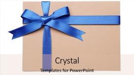  Presentation with blue ribbon - Colorful PPT theme enhanced with card with a blue ribbon backdrop and a lemonade colored foreground