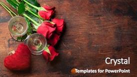  Presentation with greeting card - Slide deck featuring card with champagne and rose background and a  colored foreground