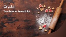  Presentation with greeting card - Beautiful PPT theme featuring card with cooking heart shape backdrop and a tawny brown colored foreground