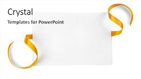  Presentation with festive - Audience pleasing theme consisting of card with festive ribbon on white background backdrop and a white colored foreground