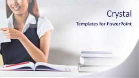  Presentation with files - PPT layouts featuring card with files and folder background and a sky blue colored foreground