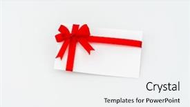  Presentation with ticket - Theme consisting of card with red ribbons bows background and a  colored foreground