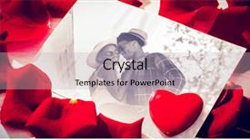  Presentation with red - Colorful slides enhanced with card with red rose petals backdrop and a light gray colored foreground