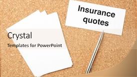  Presentation with cork - Presentation design featuring card-with-text-insurance-quotes background and a lemonade colored foreground