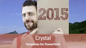  Presentation with beach - Slides featuring card with the text 2015 background and a coral colored foreground