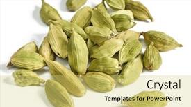  Presentation with focus - Amazing slide set having cardamom - close up of cardamon pods backdrop and a yellow colored foreground