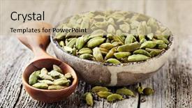  Presentation with cardamom - Cool new PPT theme with cardamom on wooden background backdrop and a soft green colored foreground