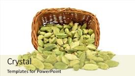  Presentation with thank you in green - Presentation with cardamom or cardamon green elettaria background and a yellow colored foreground