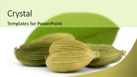  Presentation with green emerlad - Slide deck featuring cardamom or cardamon green elettaria background and a yellow colored foreground