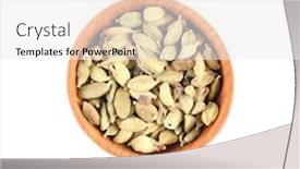 Presentation with cardamom - PPT layouts having cardamom-seeds-in-small-wooden background and a white colored foreground