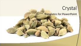  Presentation with cardamom - Colorful PPT layouts enhanced with cardamom seeds isolated on white backdrop and a blonde colored foreground
