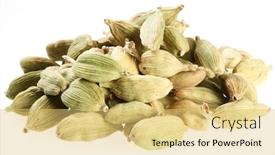  Presentation with cardamom - PPT layouts featuring cardamom-seeds-on-a-white background and a yellow colored foreground