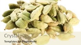  Presentation with cardamom - Presentation enhanced with cardamom-seeds-on-a-white background and a blonde colored foreground