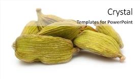  Presentation with cardamom - Audience pleasing PPT layouts consisting of cardamom seeds spice on white backdrop and a white colored foreground