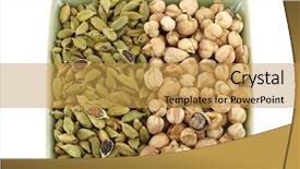  Presentation with dried vanilla pods and flowers - Audience pleasing PPT theme consisting of cardamon pods and round siam backdrop and a yellow colored foreground