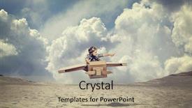  Presentation with fantasy - Audience pleasing PPT theme consisting of cardboard airplane on desert backdrop and a  colored foreground