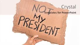  Presentation with president - Colorful PPT layouts enhanced with cardboard-banner-against-goverment backdrop and a lemonade colored foreground