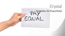  Presentation with payment - Beautiful PPT theme featuring cardboard-banner-protesting-for-equal backdrop and a white colored foreground