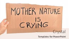  Presentation with climate change - Presentation theme having cardboard-banner-with-mother-nature background and a coral colored foreground