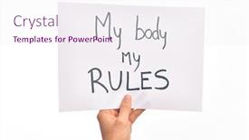  Presentation with cardboard - Slide deck with cardboard-banner-with-my-body background and a sky blue colored foreground