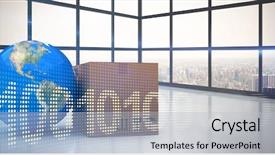  Presentation with planet mars and earth - Theme consisting of 3d image of planet earth background and a light gray colored foreground