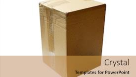  Presentation with text box - Presentation consisting of cardboard-box-closed-cardboard-box background and a gold colored foreground