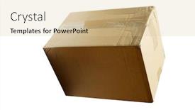  Presentation with text box - Presentation theme with cardboard-box-closed-cardboard-box background and a lemonade colored foreground