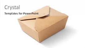  Presentation with food packaging - Slide set enhanced with cardboard-box-for-fast-food background and a white colored foreground