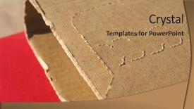  Presentation with corrugated cardboard - Slide deck featuring cardboard box for small packet background and a coral colored foreground