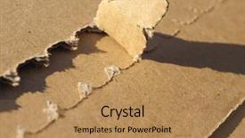  Presentation with corrugated cardboard - PPT theme consisting of cardboard box for small packet background and a coral colored foreground