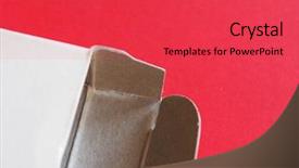  Presentation with suggestion box - PPT theme having cardboard box for small packet background and a  colored foreground
