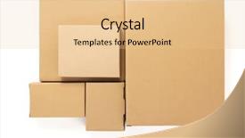  Presentation with cardboard - PPT theme having cardboard box isolated on white background and a lemonade colored foreground