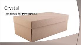  Presentation with cardboard - PPT theme enhanced with cardboard-box-isolated-on-white background and a white colored foreground