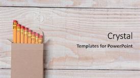  Presentation with high school - Presentation theme featuring cardboard box of new pencil background and a light gray colored foreground