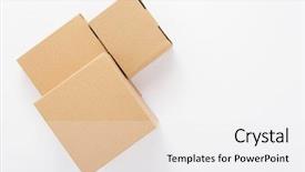  Presentation with watercolor paper texture white art - PPT theme enhanced with cardboard box on white background background and a white colored foreground