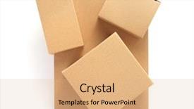  Presentation with cardboard - Beautiful slides featuring cardboard box on white background backdrop and a coral colored foreground