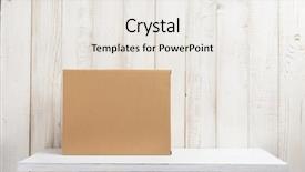  Presentation with cardboard - Colorful PPT layouts enhanced with cardboard box on white wooden backdrop and a white colored foreground