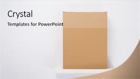  Presentation with cardboard - Presentation design consisting of cardboard box on wooden shelf background and a white colored foreground