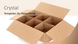  Presentation with packaging - Cool new presentation theme with cardboard-box-with-six-compartments backdrop and a lemonade colored foreground