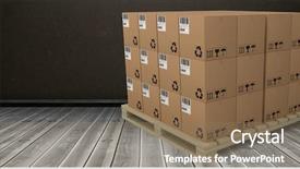  Presentation with pallet - Cool new slides with cardboard boxes arranged on wooden backdrop and a coral colored foreground