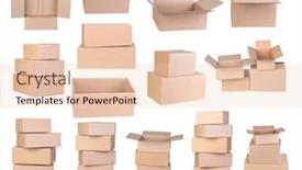  Presentation with boxes - Presentation theme consisting of cardboard-boxes-isoalted-on-white background and a lemonade colored foreground