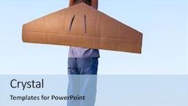  Presentation with dream sky - Presentation theme featuring cardboard boxes of wings background and a light blue colored foreground