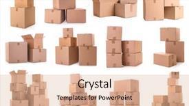  Presentation with cardboard - Slide deck featuring cardboard boxes on white background background and a lemonade colored foreground