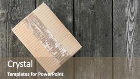  Presentation with old wood - Colorful slide deck enhanced with cardboard delivery parcel box delivered backdrop and a coral colored foreground